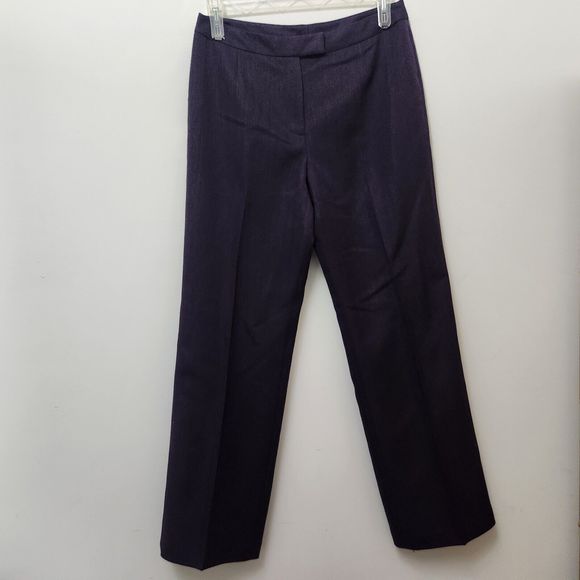 Evan Picone Pants - EVAN PICONE Women's Purple Dress Pants Herringbone Pleated Size 10